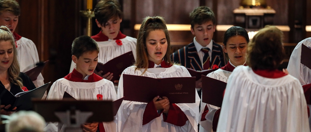 King's College Chapel Choir sings on ANZAC day