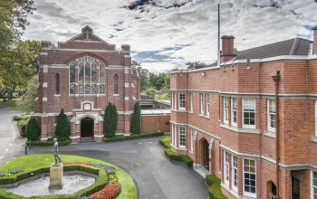 View of the Chapel and Abbott Building