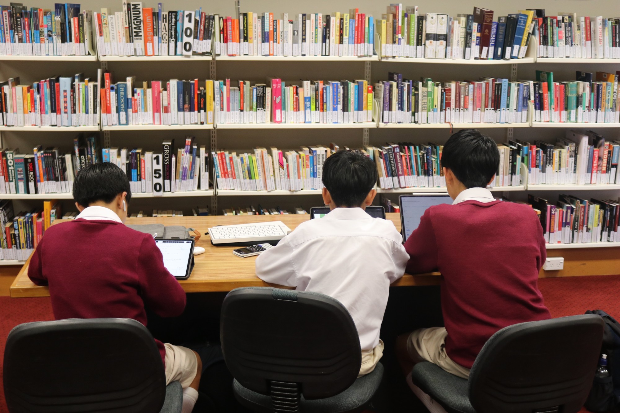 Students studying in the Library