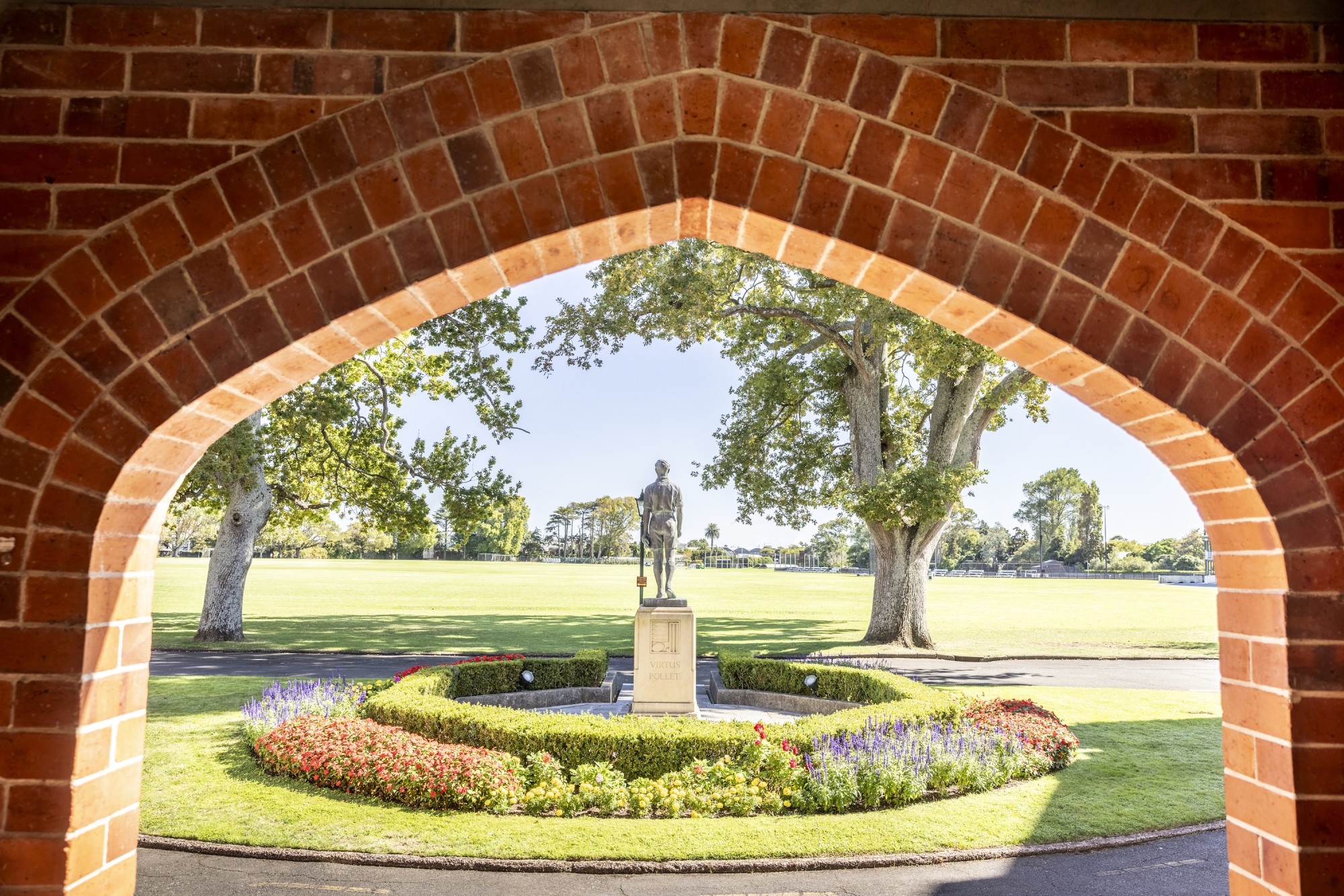 View out to sports fields from Abbot Building