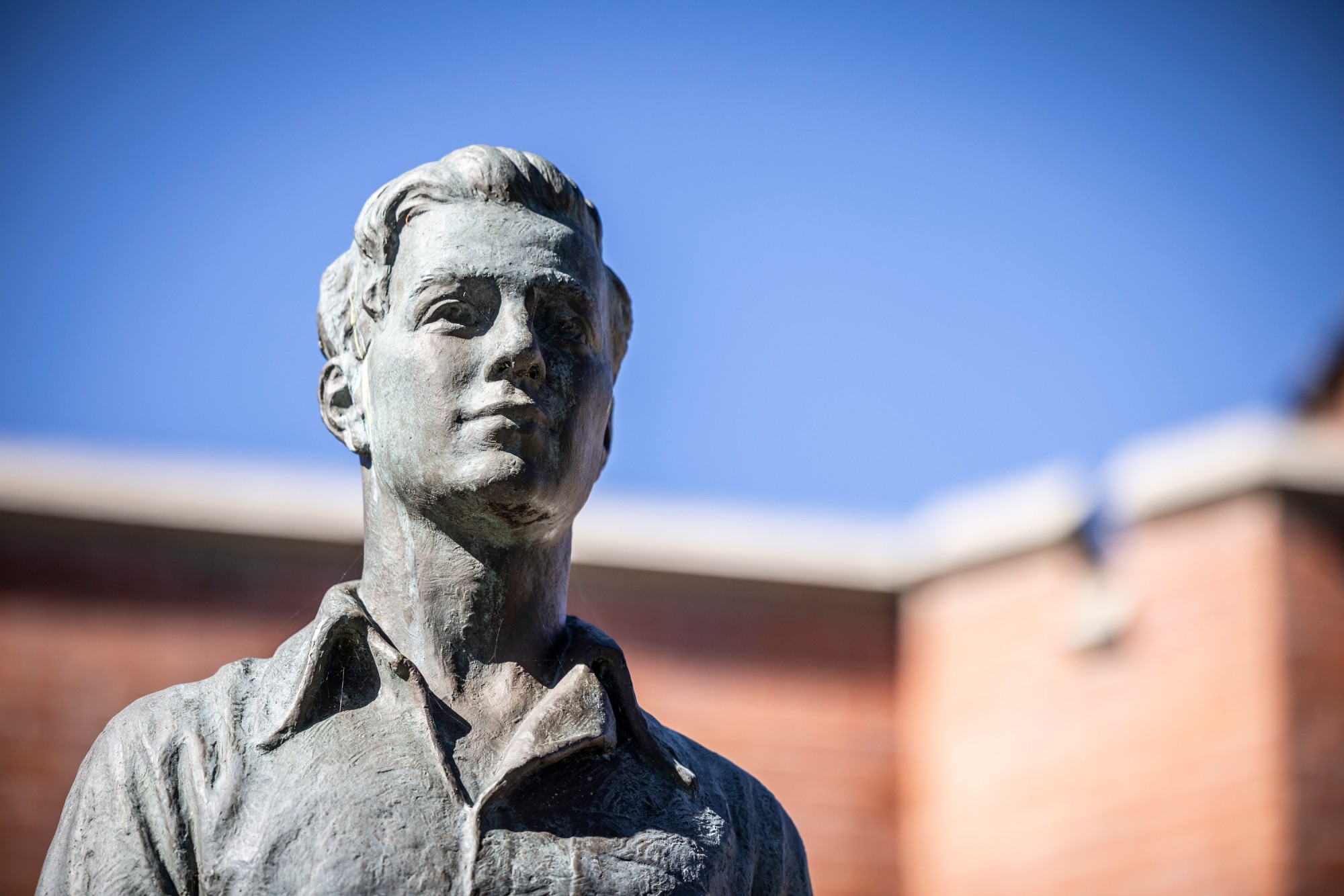 Close up of Statue of a student